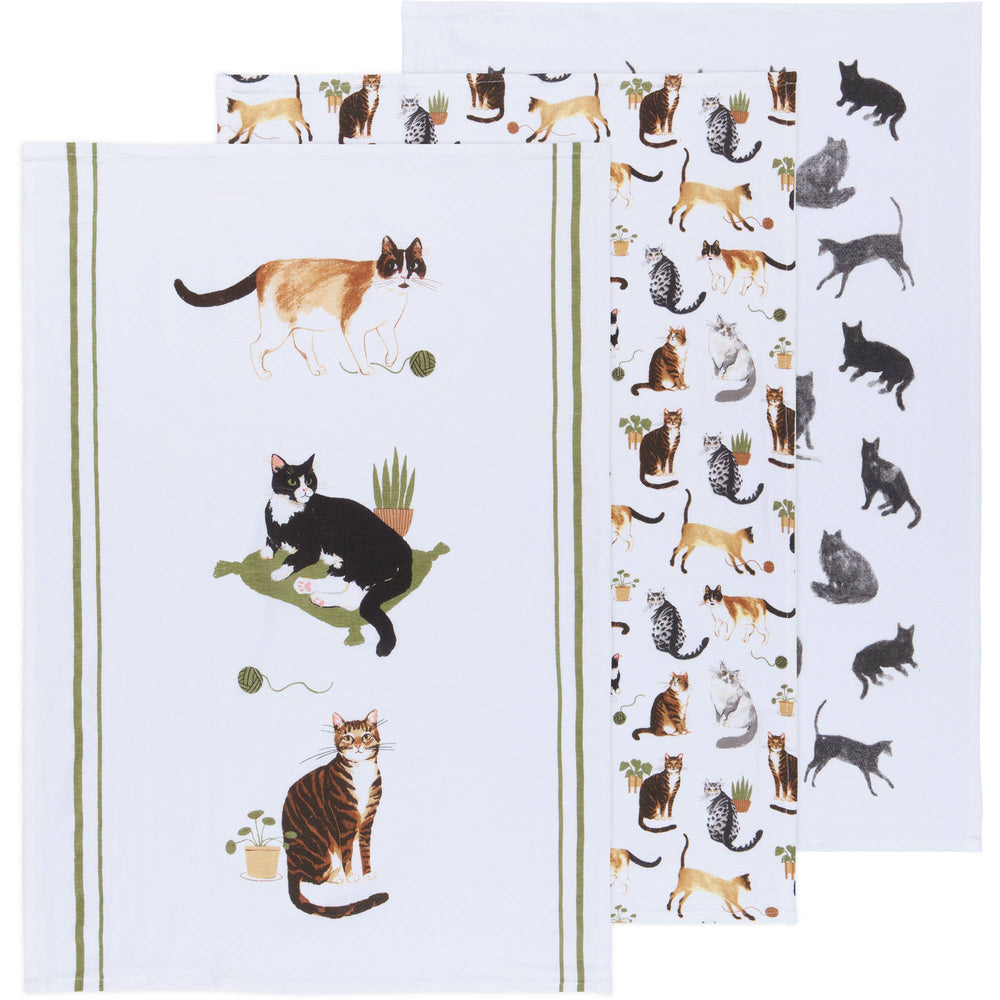 Cat Collective Bakers Floursack Dishtowels Set of 3