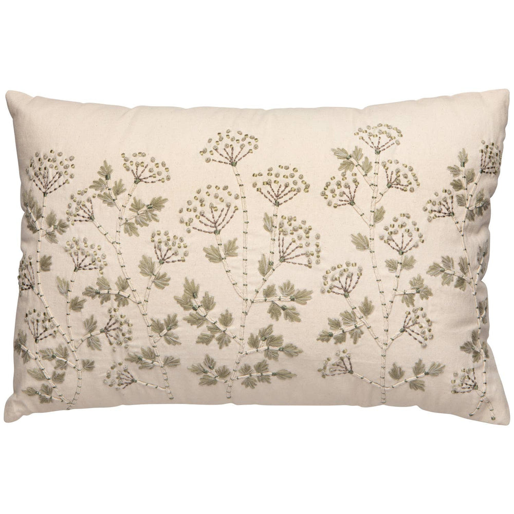 Heirloom Yarrow Embroidered Pillow 16 x 24 inch