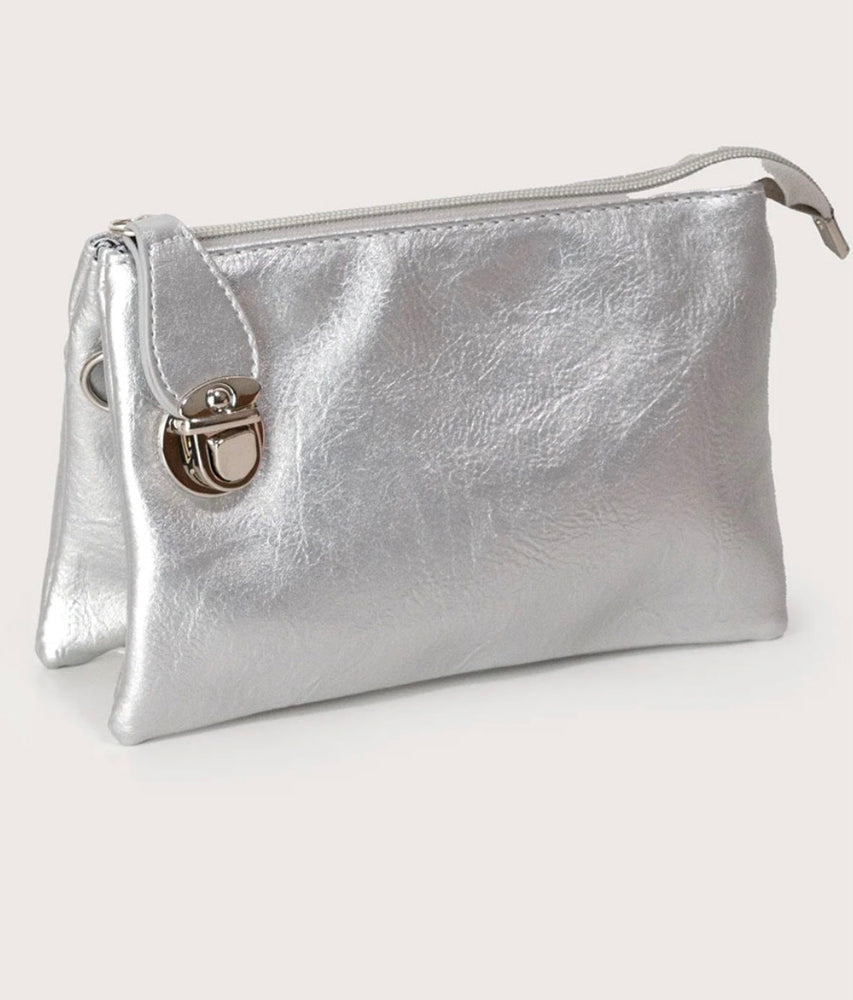 Hilary Crossbody Metallic Silver