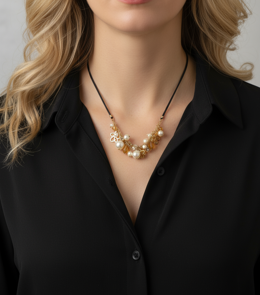 Pearl Cluster Necklace