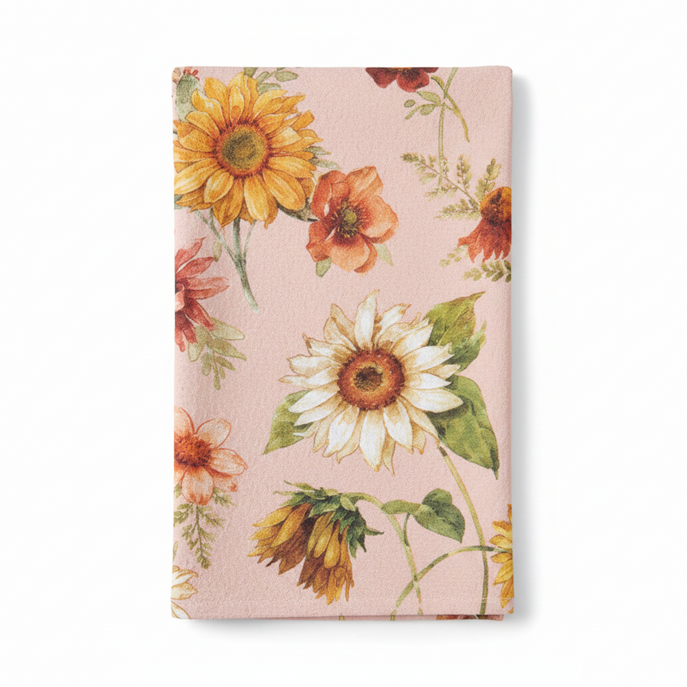 Sunflower Whispers Tea Towel Floral Toss
