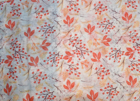Orange Leaf Floral Scarf