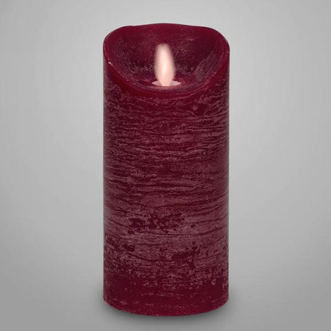 Red Rustic LED Pillar Candles