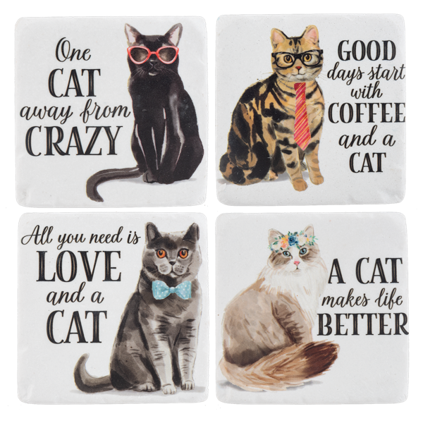 Cat Coasters Set