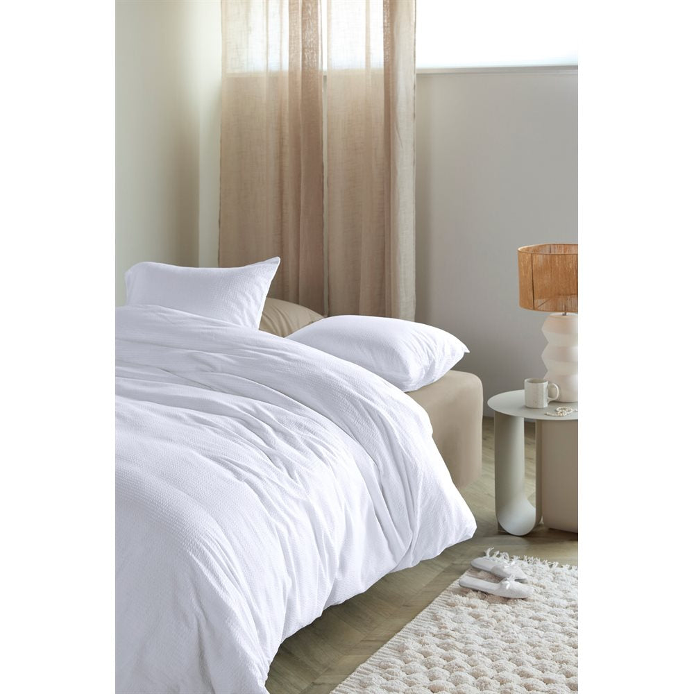White Waffle Duvet Cover Set