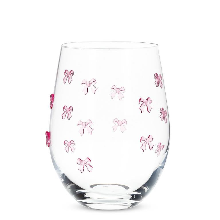 Stemless Wine Glass with Bows