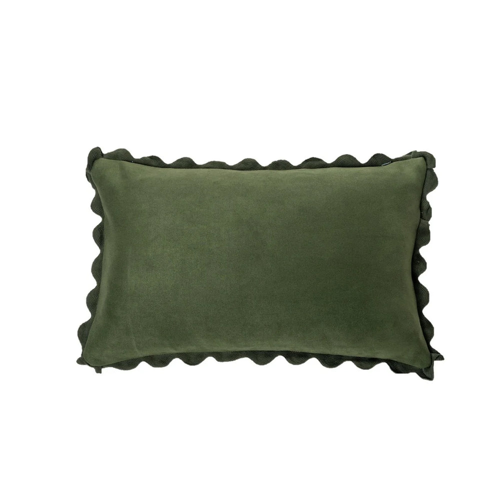 Ivory Suede Pillow - Green