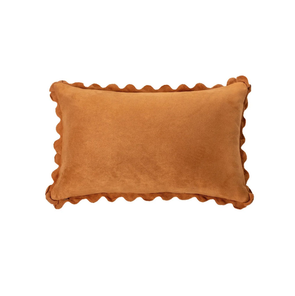 Ivory Suede Pillow - Terracotta