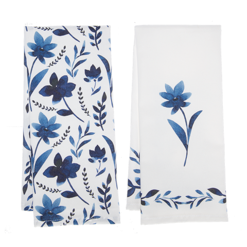 Blue Watercolour Tea Towel