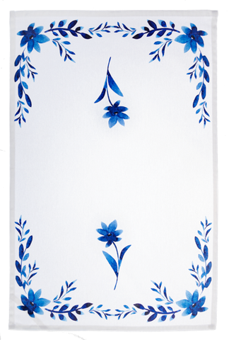 Blue Watercolour Tea Towel