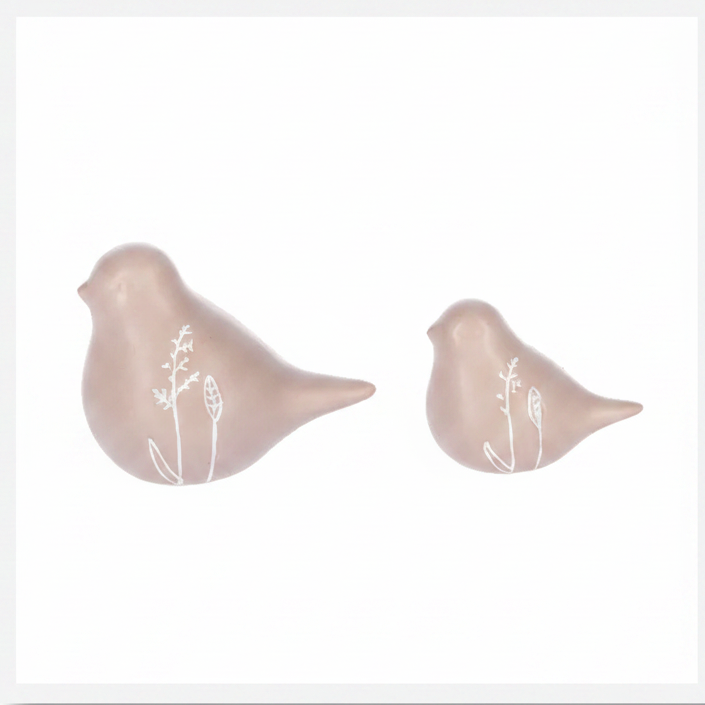 Bird with Etched Floral Design