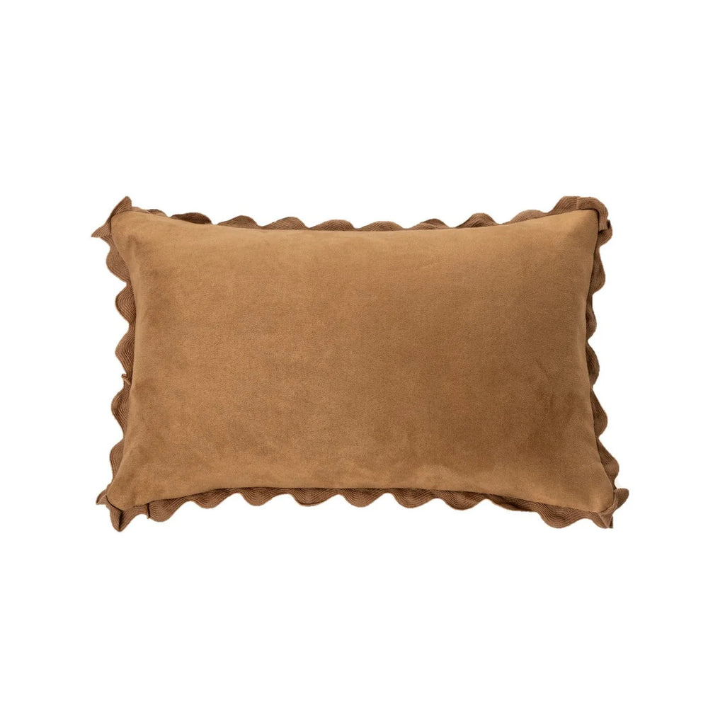 Ivory Suede Pillow - Tan