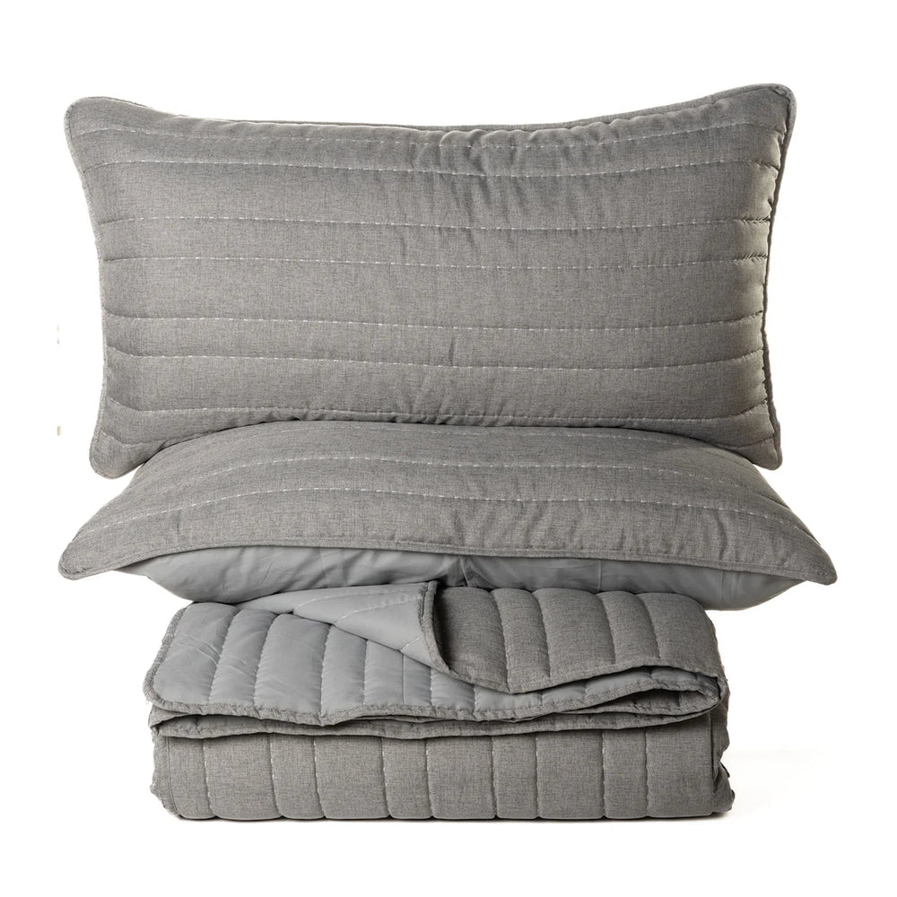 Dumpling Quilt Set Grey