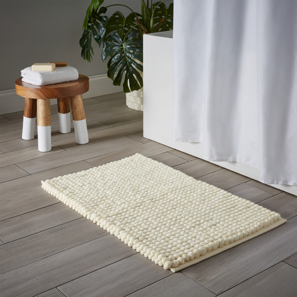 Puff Bath Mat Ecru
