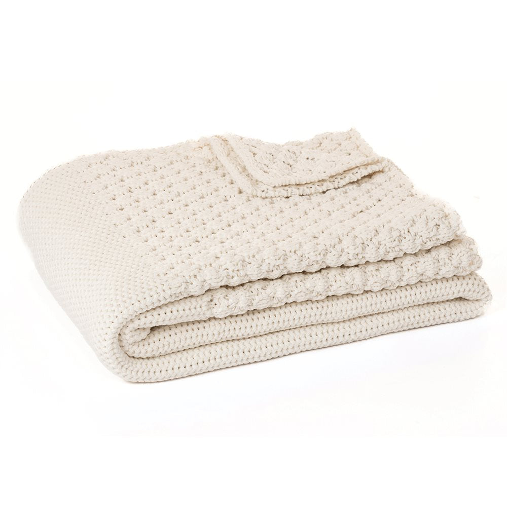 Basket Knit Throw Cream