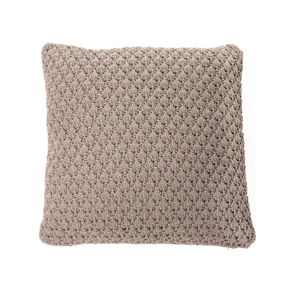 Basket Knit Cushion Brown
