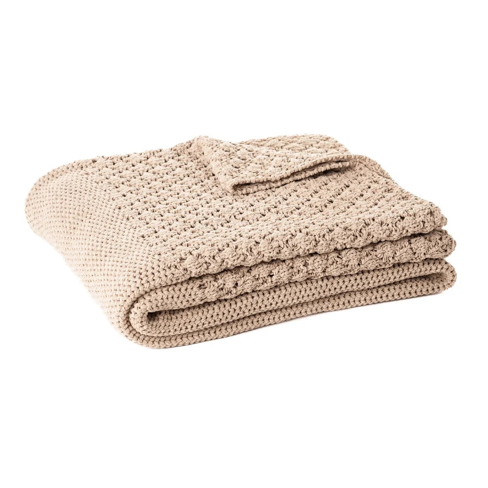 Basket Knit Throw Taupe