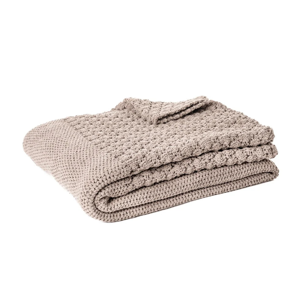 Basket Knit Throw Brown