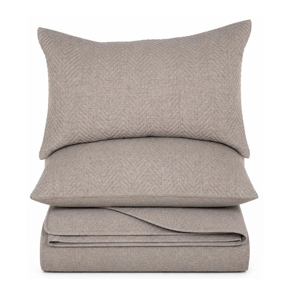 Nelson Quilt Set Taupe