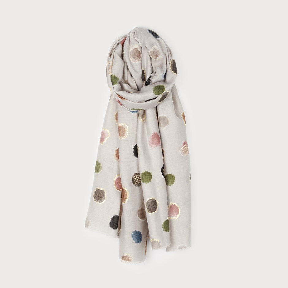 Lots of Dots Scarf Grey