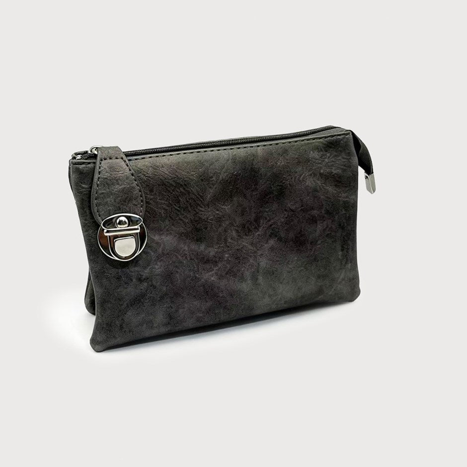 Hilary Crossbody Metallic Gun Metal