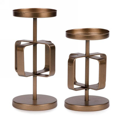 Modern Metal Candleholder Set