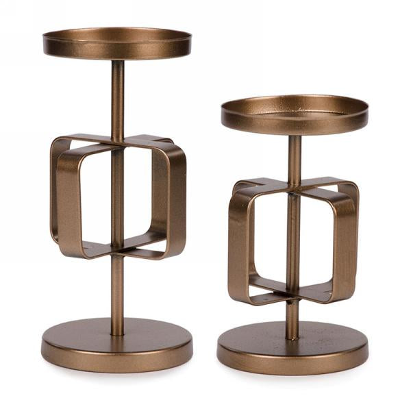 Modern Metal Candleholder Set