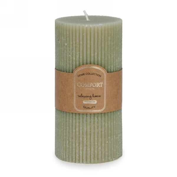 Ridged Pillar Candles 2 Colours