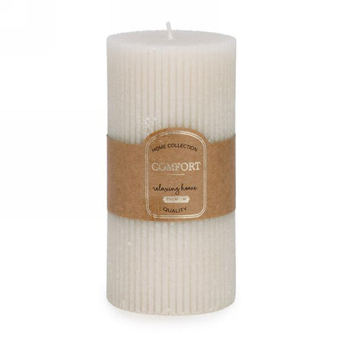 Ridged Pillar Candles 2 Colours