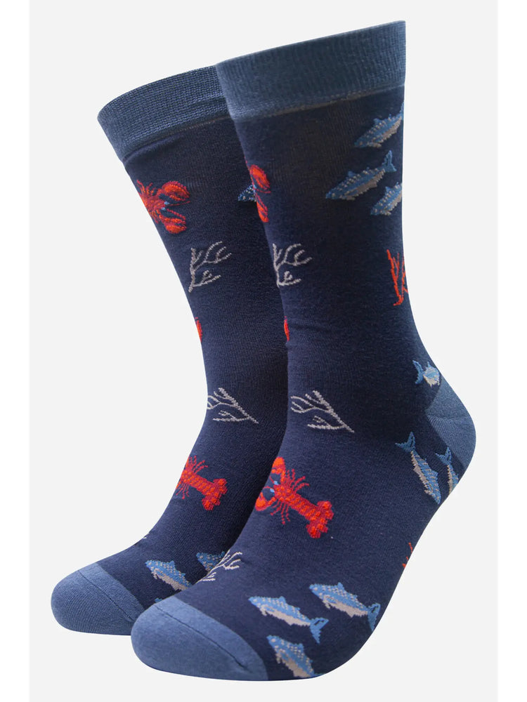 Lobster and Fish Bamboo Socks