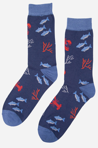 Lobster and Fish Bamboo Socks