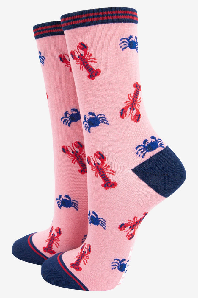Lobster and Crab Bamboo Socks
