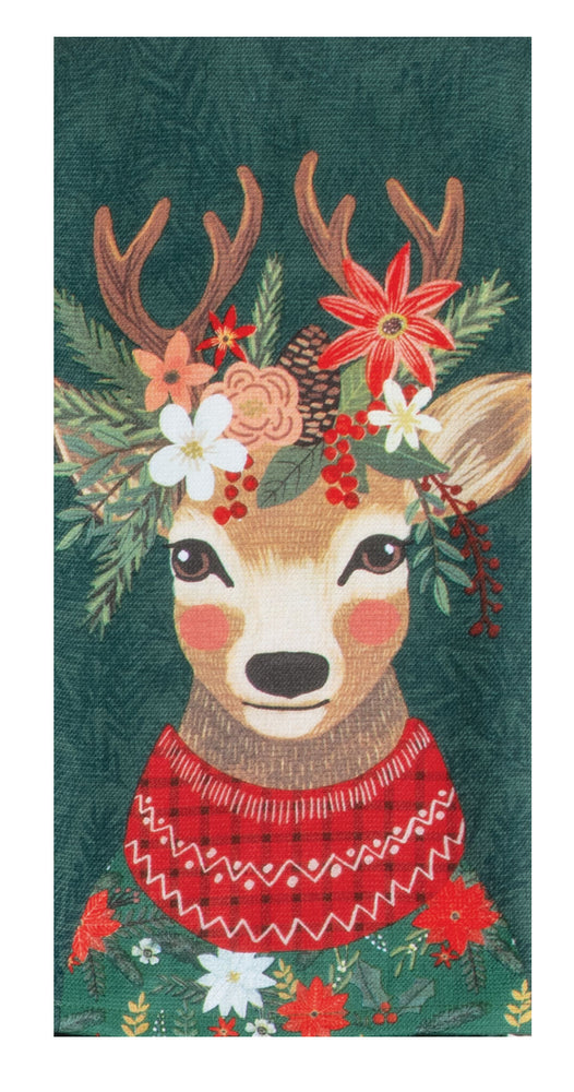 Flowers Everywhere Tea Towel Deer