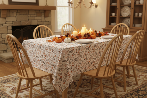 Persimmon Cotton Table Cloth
