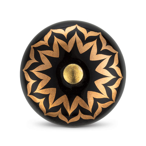 Black Gold Flower Knob