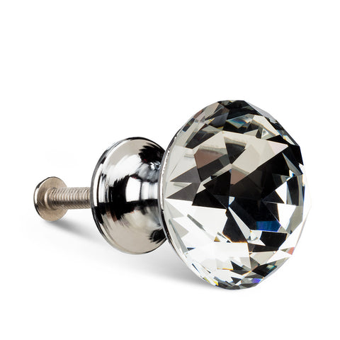 Flat Cut Crystal Knob Sm