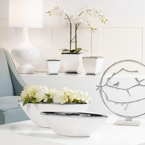Talia Silver Trim Boat Bowl