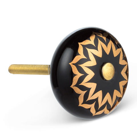 Black Gold Flower Knob