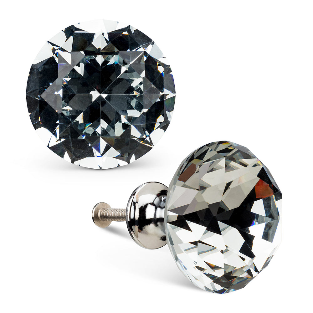 Lg Flat Crystal Drawer Knob