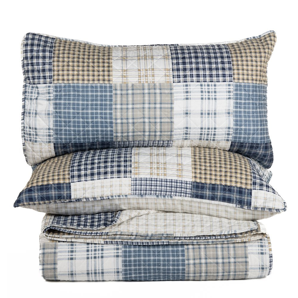 Lewis Plaid Super King Quilt Set