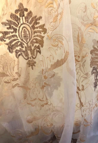 Damask Gold Sheers Pair