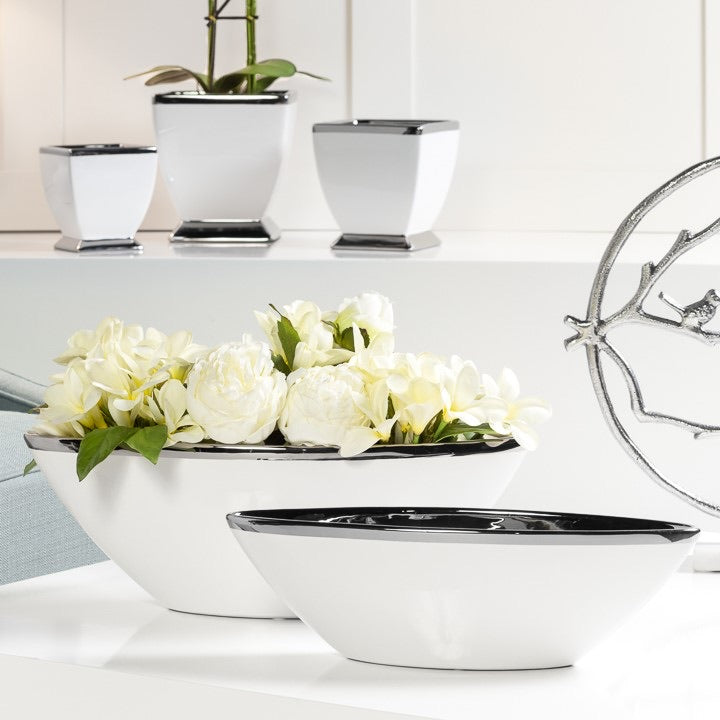 Talia Silver Trim Boat Bowl