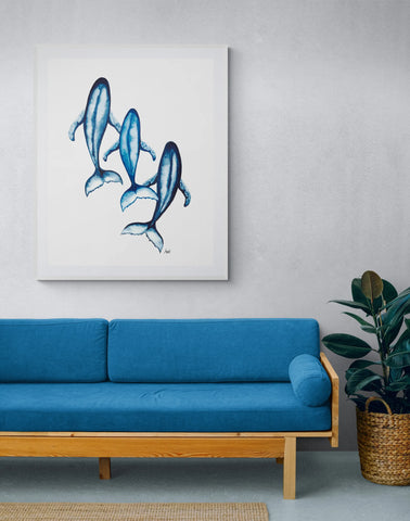 Whale Pod Art Prints by New Finn Art