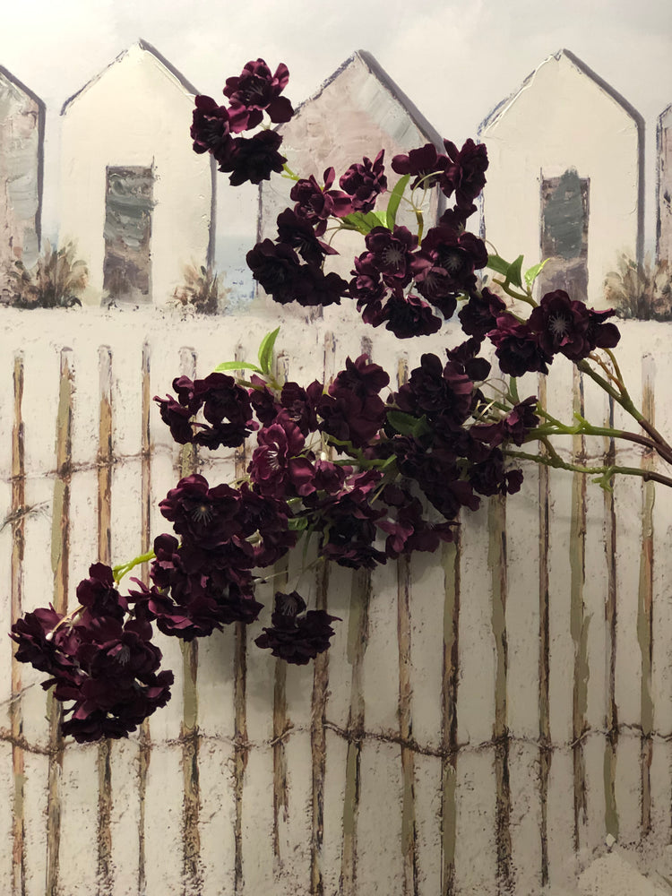 Wine Cherry Blossom Floral Bunch