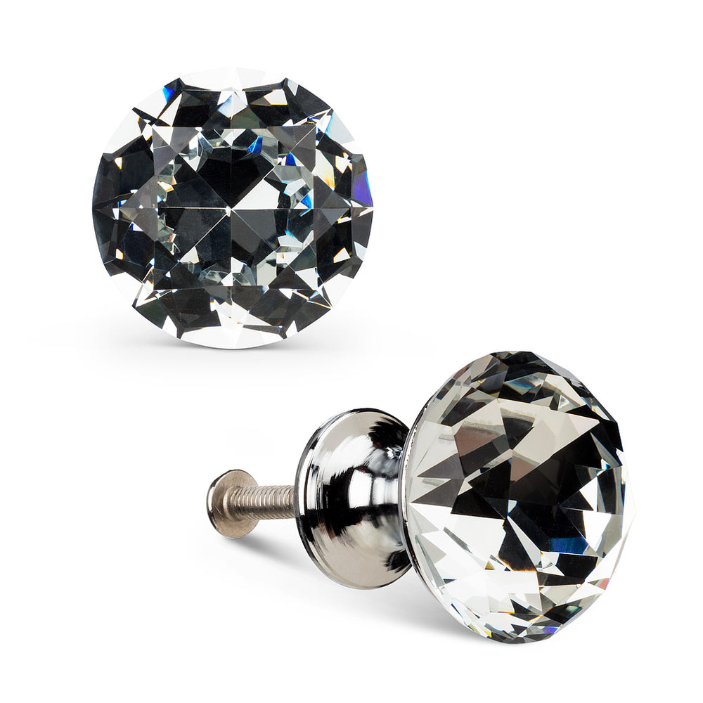 Flat Cut Crystal Knob Sm